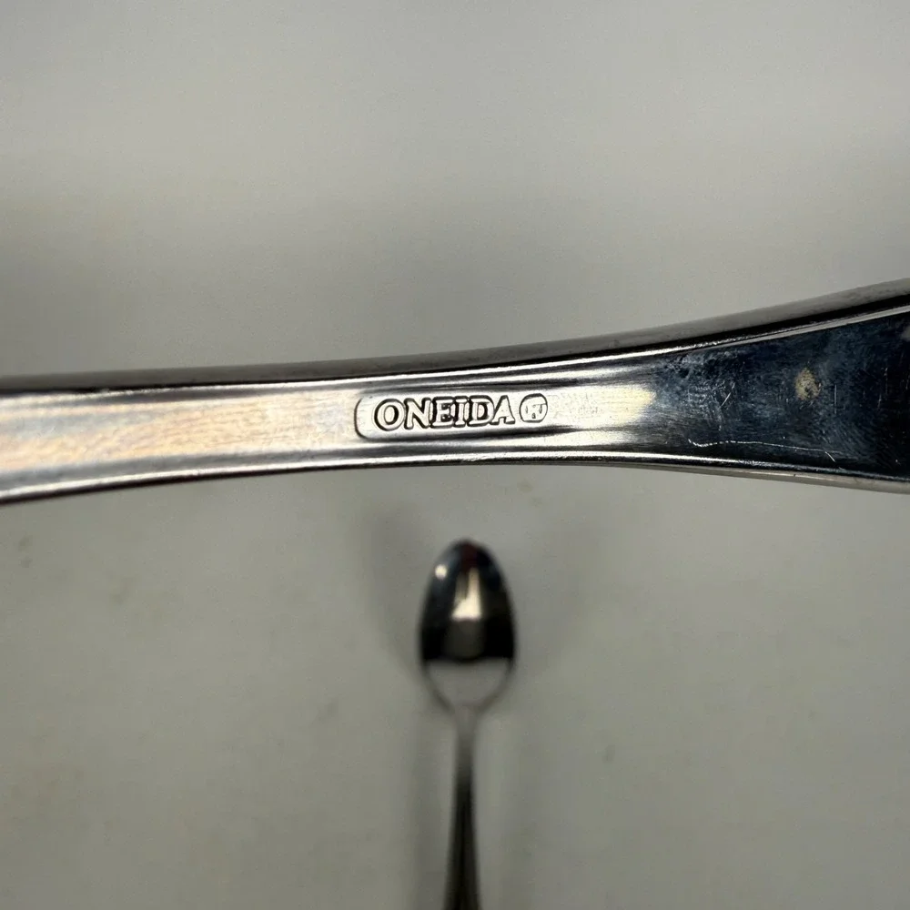 Oneida COUNTESS Stainless MISC SPOON Glossy Beaded Silverware Flatware Set 2